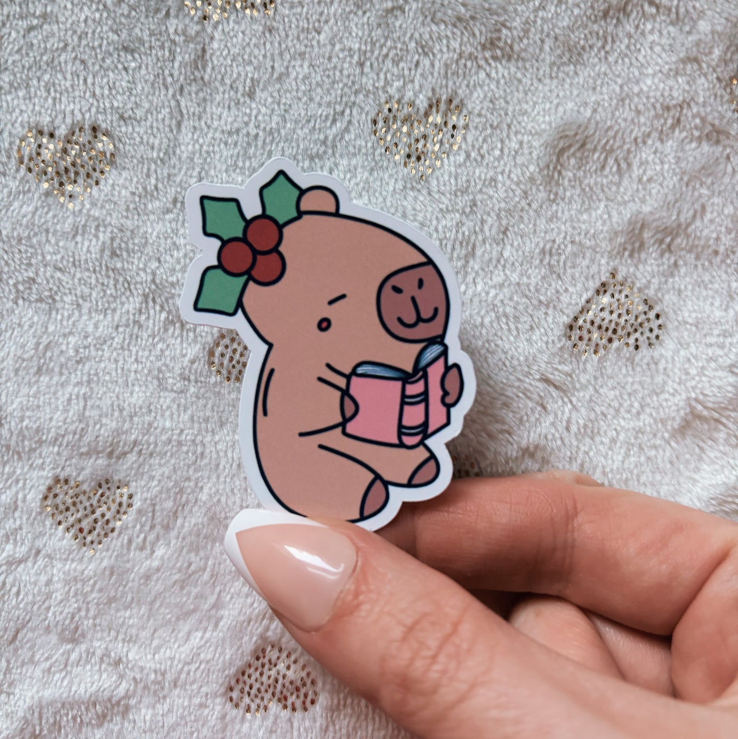 Capybara reading sticker