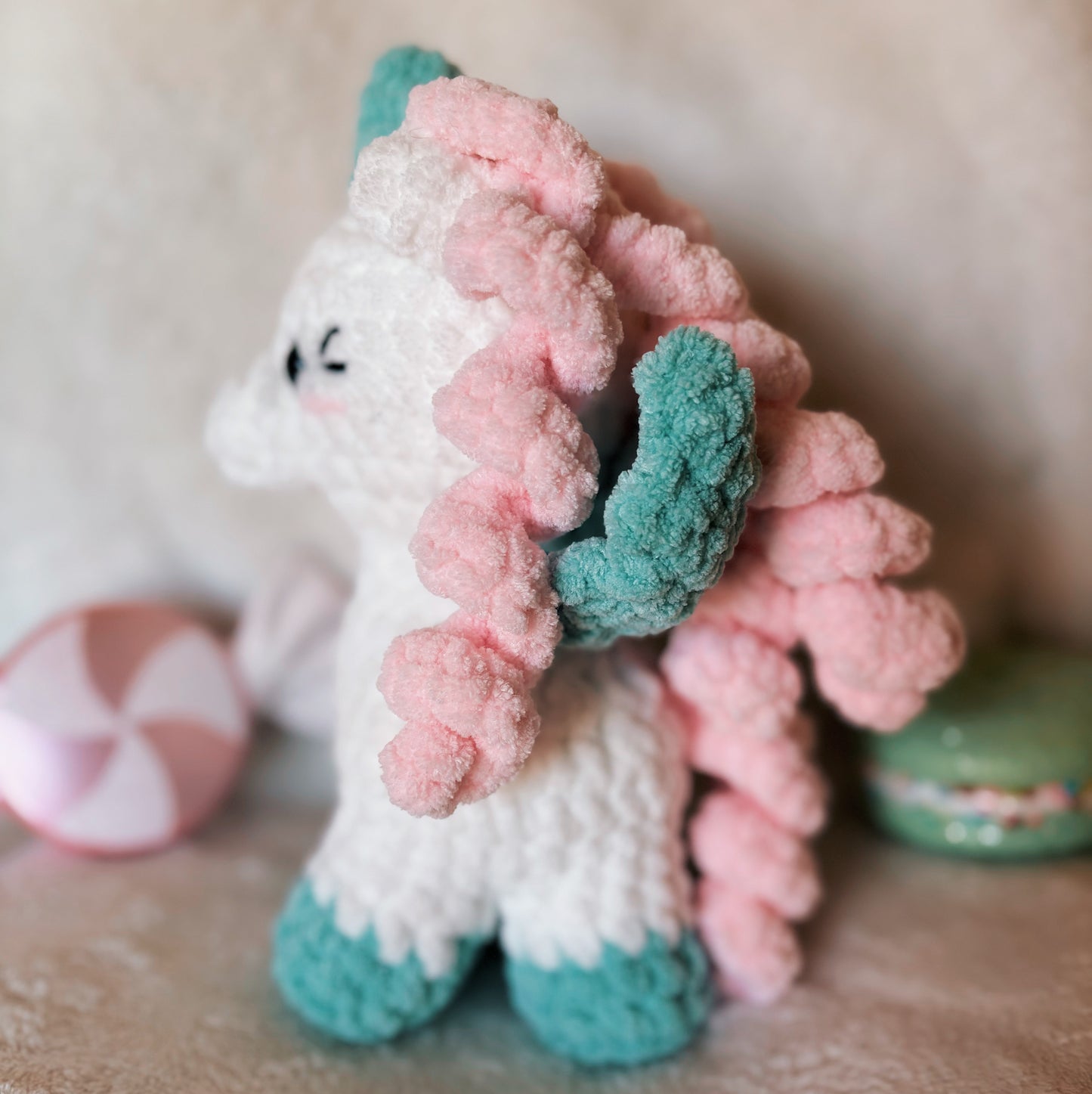 Crochet Pegasus reading buddy