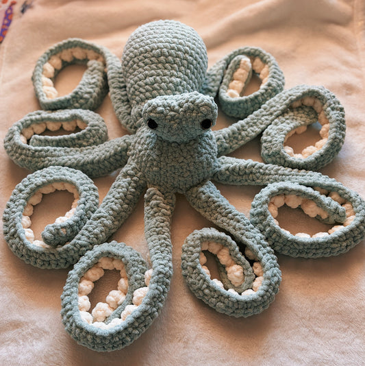 Octopus crochet reading buddy