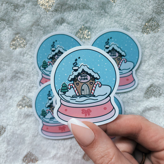 Snow globe bookstore sticker