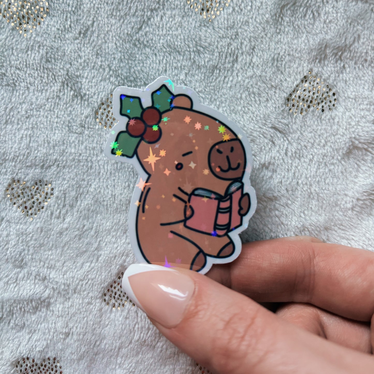 Capybara reading sticker