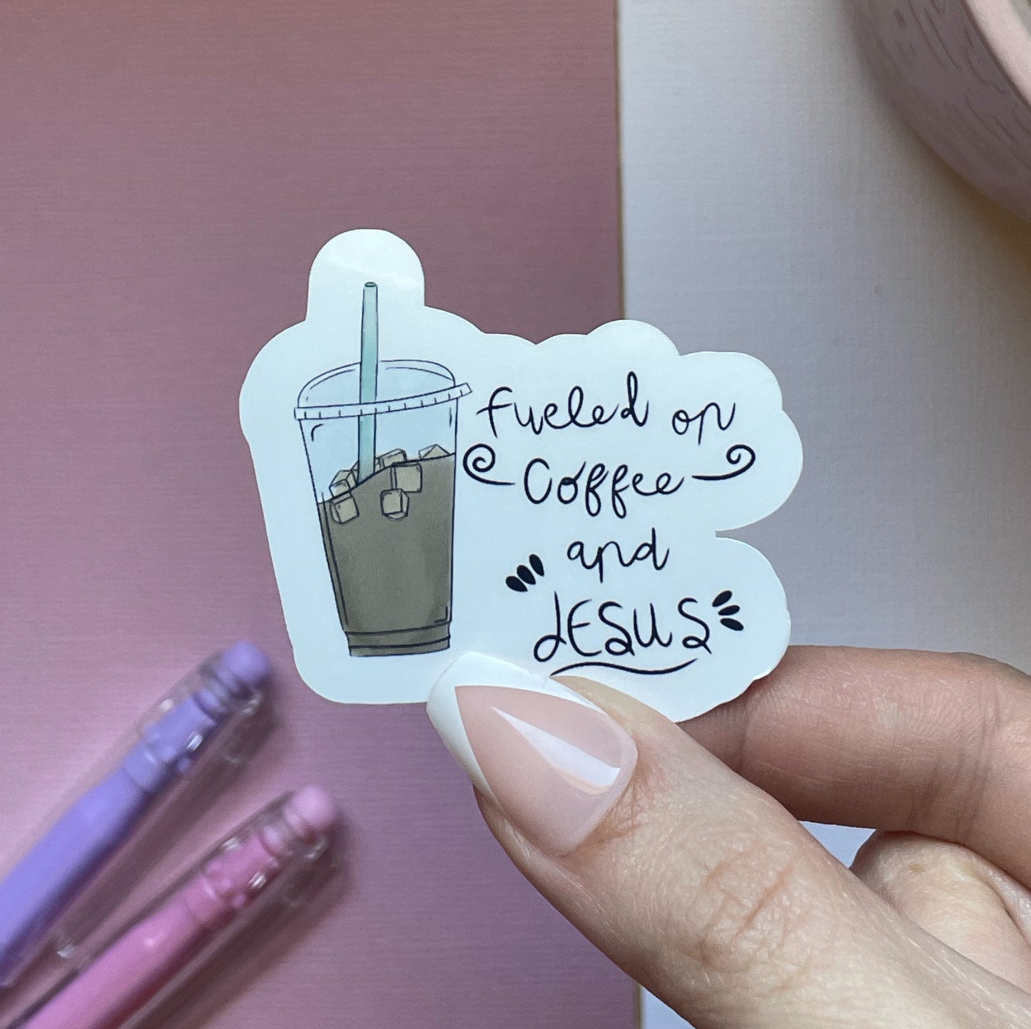 Fueled on coffee and Jesus sticker