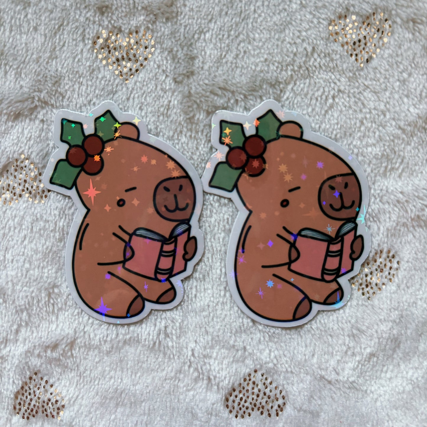 Capybara reading sticker