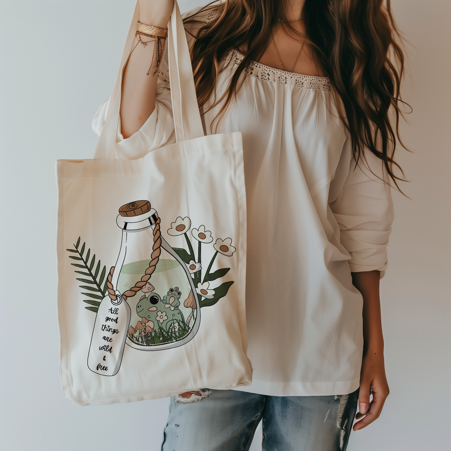 All the good things are wild and free tote bag