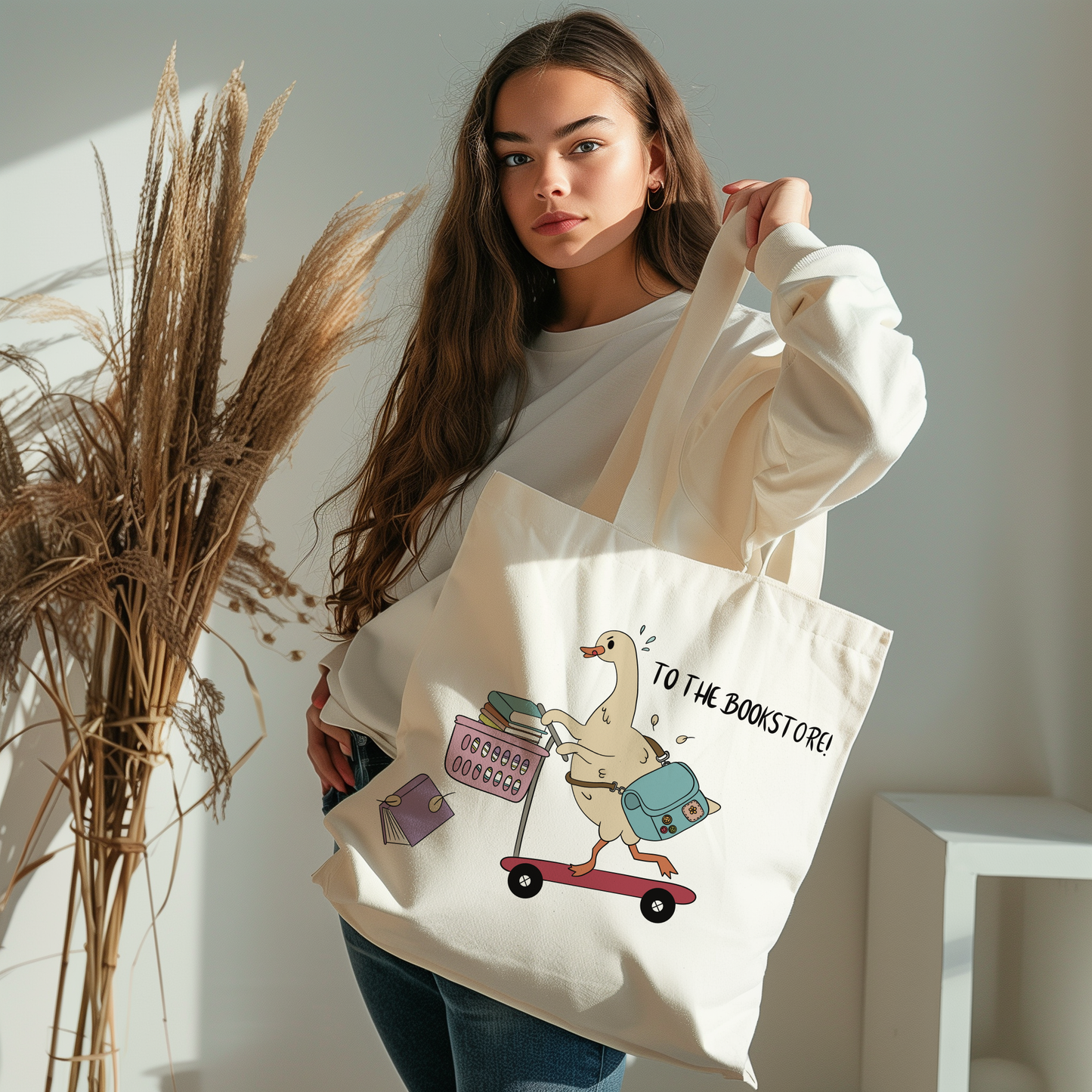 To the bookstore! Tote bag