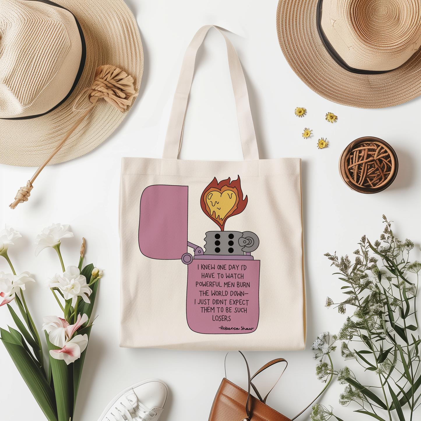 Rebecca Shaw Quote tote bag